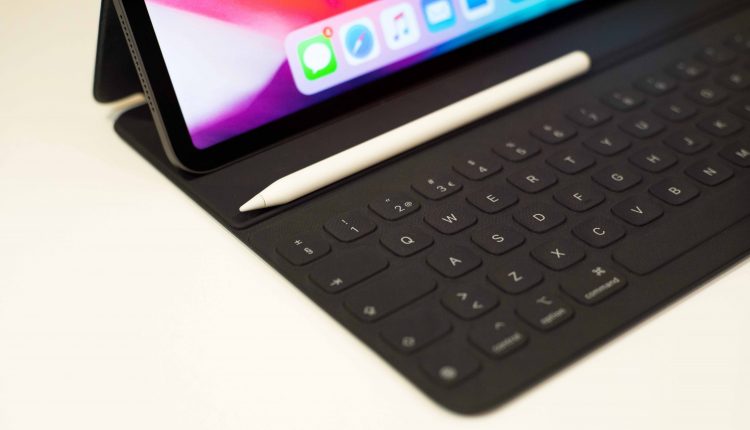 close up photo of an ipad's black keyboard